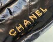 Uubags | Chanel 22 Mini Handbag with Pearl, Shiny Calfskin & Gold-Tone Metal Black  - 2