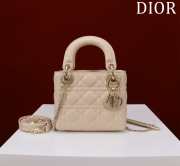 Uubags | Mini Lady Dior Bag Powder Beige Cannage Lambskin 17x15x7cm  - 1