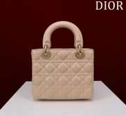 Uubags | Mini Lady Dior Bag Powder Beige Cannage Lambskin 17x15x7cm  - 5