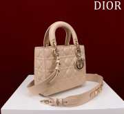 Uubags | Mini Lady Dior Bag Powder Beige Cannage Lambskin 17x15x7cm  - 3