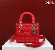 Uubags | Small Dioriviera Lady Dior My ABCDior Bag Red Cannage Lambskin 20x17x8cm - 1