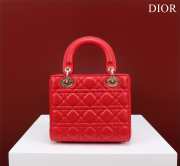 Uubags | Small Dioriviera Lady Dior My ABCDior Bag Red Cannage Lambskin 20x17x8cm - 5