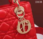 Uubags | Small Dioriviera Lady Dior My ABCDior Bag Red Cannage Lambskin 20x17x8cm - 6