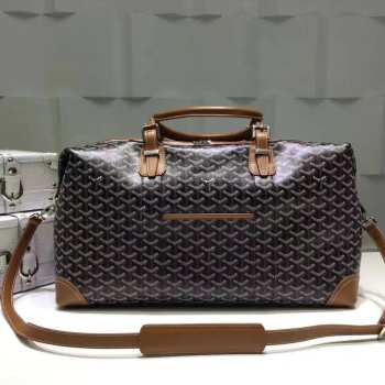 Uubags | Goyard Bowling Bag in Black & Tan 50x18x27cm