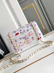 Uubags | Classic Bag Satin Embroidered Fabric, Sequins, Glass Beads, Glittering Stones & Gold Metallic 12x20x6cm - 4