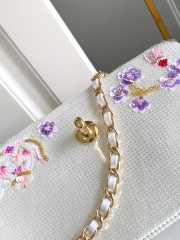 Uubags | Classic Bag Satin Embroidered Fabric, Sequins, Glass Beads, Glittering Stones & Gold Metallic 12x20x6cm - 2