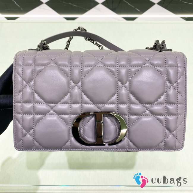 Uubags | Medium Dior Caro Bag Purple Cannage Supple Calfskin and Lambskin 25x12x7cm - 1