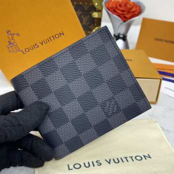 Uubags | Louis Vuitton N63336 Marco Damier Graphite Canvas Wallet 11x9x2cm