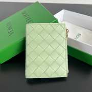 Uubags | Bottega Veneta small intrecciato Bi-Fold zip wallet MXN in mint green 11.5x9x1cm - 1