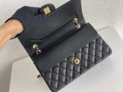 Uubags | Chanel flap bag black caviar leather with gold buckle 25cm - 3