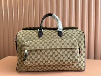 Uubags | Medium Gucci duffle bag beige and ebony original GG canvas 45x28x24cm