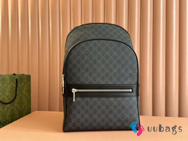 Uubags | Medium Gucci Black GG Supreme canvas in blue and red web backpack 44x28x15.5cm - 1