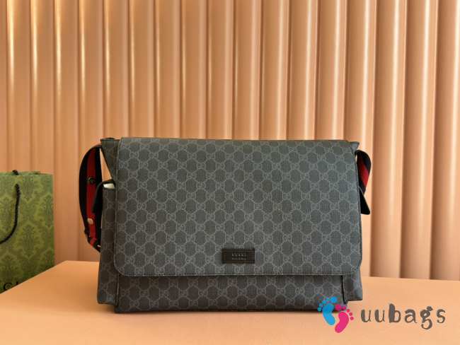 Uubags | Gucci Supreme canvas bag in blue and red web 44x28x14cm - 1