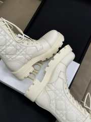 Uubags | Dior D-Unit Ankle Boot White Quilted Cannage Calfskin - 4