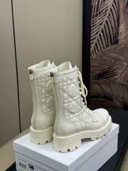 Uubags | Dior D-Unit Ankle Boot White Quilted Cannage Calfskin - 2