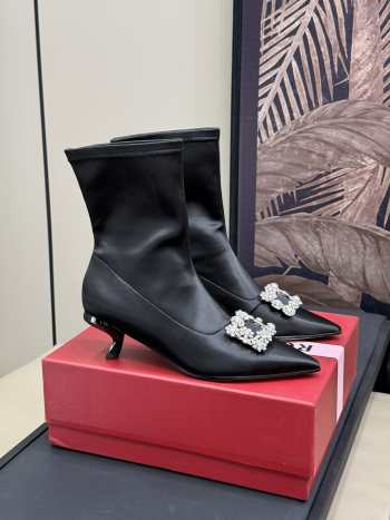 Uubags | Roger Vivier pointed toe boots in black 6cm