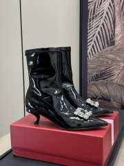 Uubags | Roger Vivier pointed toe boots with glossy leather 6cm - 1