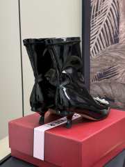 Uubags | Roger Vivier pointed toe boots with glossy leather 6cm - 6