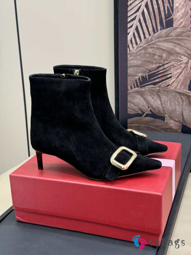 Uubags | Roger Vivier Canard Booties in black suede 5.5cm - 1