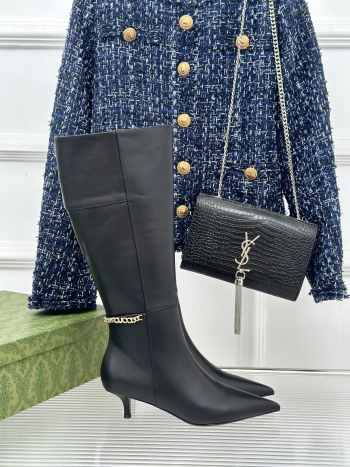 Uubags | Gucci Signoria boot in black leather 4.5cm