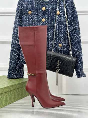 Uubags | Gucci Signoria boot in red leather 10.5cm