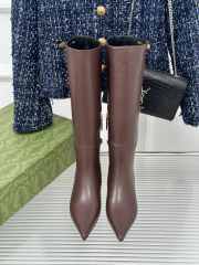 Uubags | Gucci Signoria boot in brown leather 4.5cm - 5