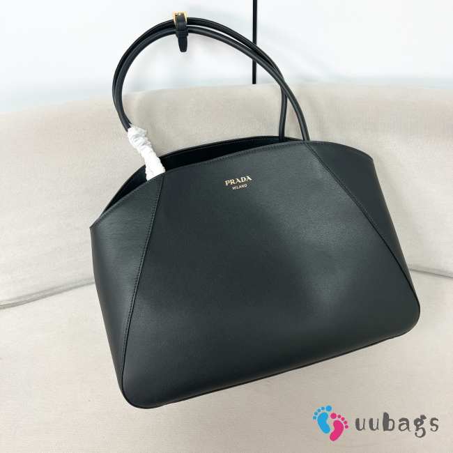 Uubags | Prada 1BG510 large leather tote bag in black 40x30.5x17cm - 1