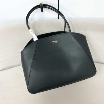 Uubags | Prada 1BG510 large leather tote bag in black 40x30.5x17cm