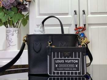 Uubags | Louis Vuitton M12106 neverfull bandoulière Inside Out BB Bag In black cowhide 24x14x9cm