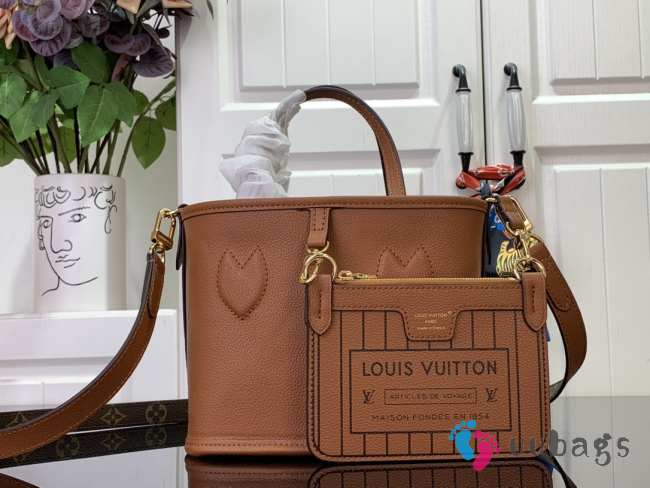 Uubags | Louis Vuitton M12106 neverfull bandoulière Inside Out BB Bag In brown cowhide 24x14x9cm - 1