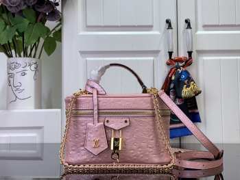 Uubags | Louis Vuitton N85911 Vanity Chain Pouch In Pink Color Ostrich leather 19x11.5x6.5cm