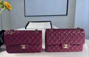 Uubags | Chanel Classic Bag 11.12 Caviar & Brown Metal Burgundy 15.5x25.5x6.5cm - 1