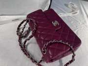 Uubags | Chanel Classic Bag 11.12 Caviar & Brown Metal Burgundy 15.5x25.5x6.5cm - 3