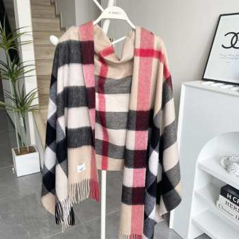 Uubags | Burberry Check Cashmere Scarf In Beige 70x200cm