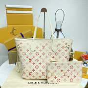 Uubags | Louis Vuitton M47080 Neverfull MM Bag In Sunrise Aquarelle Monogram Empreinte embossed grained cowhide leather - 1