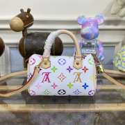 Uubags | Louis Vuitton M92645 Monogram Multicolor Nano Speedy Bag White 16x7.5x10cm - 6