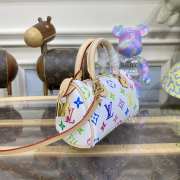 Uubags | Louis Vuitton M92645 Monogram Multicolor Nano Speedy Bag White 16x7.5x10cm - 3