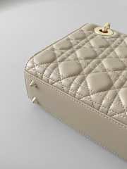 Uubags | Dior Lady Lambskin Gold Buckle Bag M0538 Milk Tea Color 20cm - 2