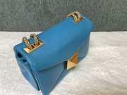 Uubags | Valentino Light Blue One Stub Nappa Gold Bucklet Bag 19x14x11cm - 6