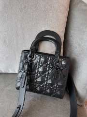 Uubags | Dior Lady Bag Black Cannage Calfskin with Diamond Motif 20cm - 1