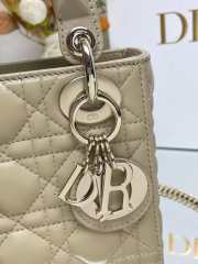 Uubags | Dior Lady Lambskin Bag with Silver Buckle 17cm - 6