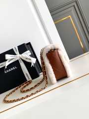 Uubags | Chanel Small Flap bag Fleece & Gold Plated Metal Beige & Brown 12x18x6cm - 6