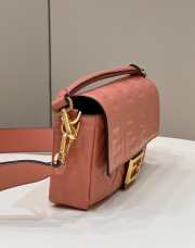 Uubags | Fendi Baguette Pink nappa leather bag 26x6x13cm - 6