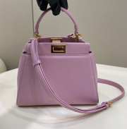 Uubags | Fendi Peekaboo Mini Top Handle Bag In Purrple 23x7x19cm - 1