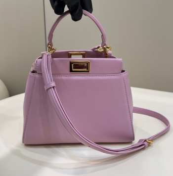 Uubags | Fendi Peekaboo Mini Top Handle Bag In Purrple 23x7x19cm