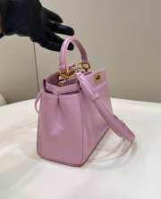 Uubags | Fendi Peekaboo Mini Top Handle Bag In Purrple 23x7x19cm - 6