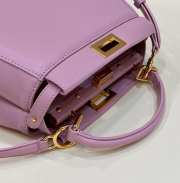 Uubags | Fendi Peekaboo Mini Top Handle Bag In Purrple 23x7x19cm - 3