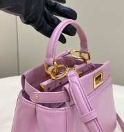 Uubags | Fendi Peekaboo Mini Top Handle Bag In Purrple 23x7x19cm - 4