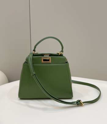 Uubags | Fendi Peekaboo Mini Top Handle Bag In Green 23x7x19cm