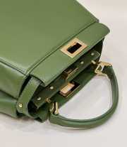 Uubags | Fendi Peekaboo Mini Top Handle Bag In Green 23x7x19cm - 2